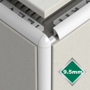 9.5MM NEW WHITE PVC CORNERS 2 PACK